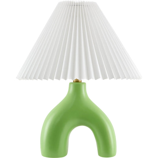 Alvik Accent Table Lamp with White Shade by Livabliss. Made from ceramic, linen, plastic in a unique style.
