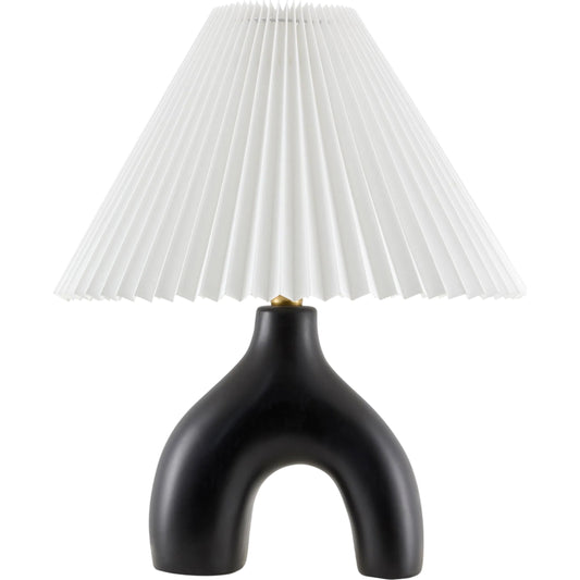 Alvik Accent Table Lamp with White Shade by Livabliss. Made from ceramic, linen, plastic in a unique style.