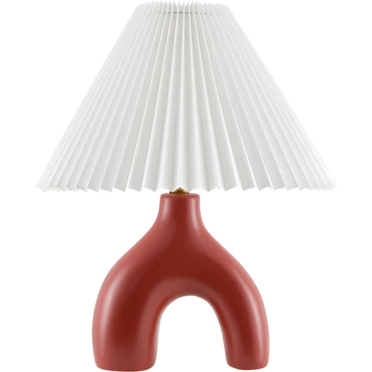 Alvik Accent Table Lamp with White Shade by Livabliss. Made from ceramic, linen, plastic in a unique style.
