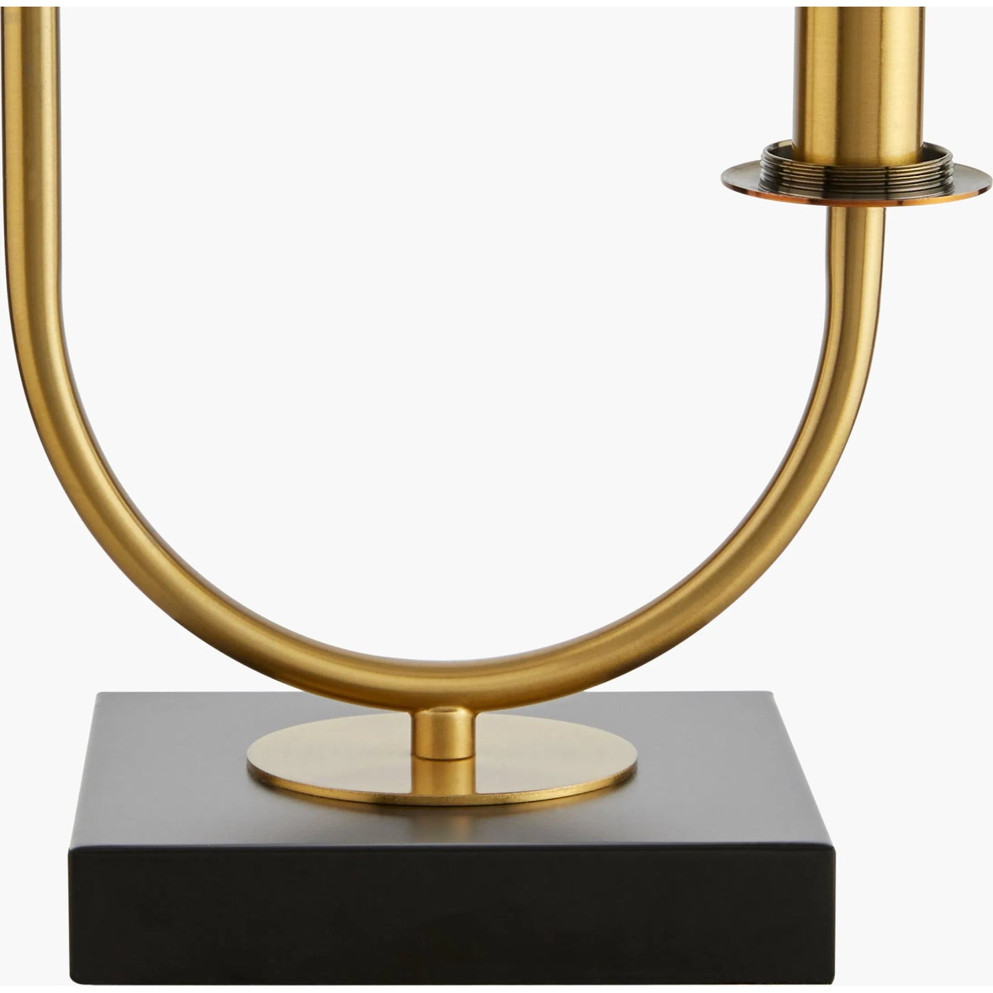 002 SI-2099852 | Closeup | Avalora Accent Lamp by Surya in body: metallic - brass, base: black, cord: translucent. Made from metal, glass in a modern style.