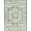 Light Beige, Light Gray, Gray, Pale Blue, Deep Teal, Tan / 2' x 2'11"