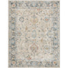 Light Beige, Light Gray, Gray, Tan, Pale Blue, Deep Teal / 2' x 2'11"