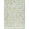 Light Gray, Light Beige, Gray, Tan, Pale Blue, Deep Teal / 2' x 2'11"