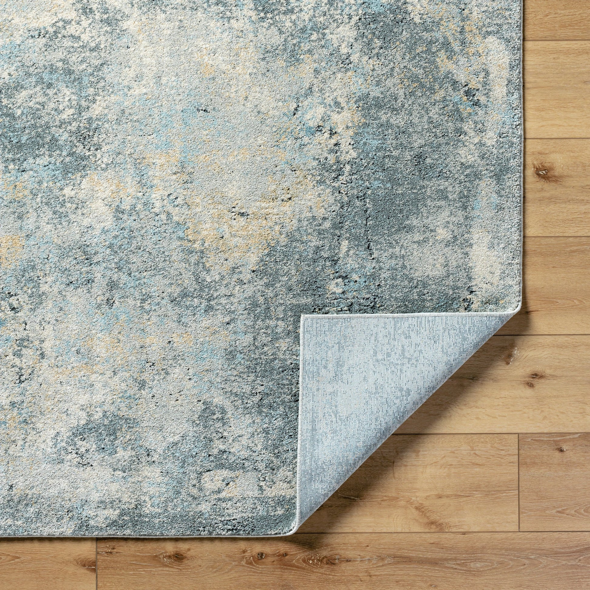 Avellino Rug - 528145 by Livabliss in light gray, gray, light beige, deep teal, pale blue, tan. Made from polypropylene, polyester in a unique style.