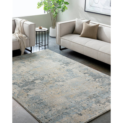 Avellino Rug - 528156 by Livabliss in light gray, light beige, gray, deep teal, pale blue, tan. Made from polypropylene, polyester in a unique style.