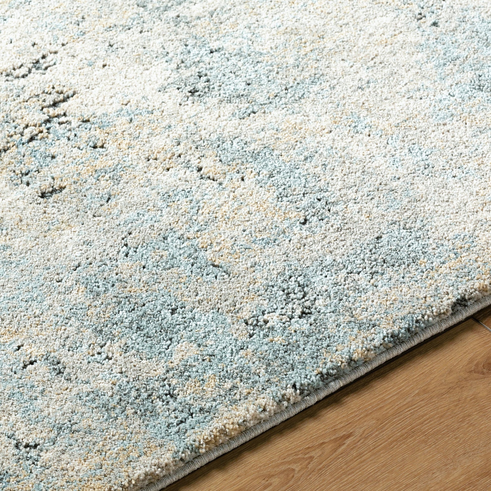 Avellino Rug - 528156 by Livabliss in light gray, light beige, gray, deep teal, pale blue, tan. Made from polypropylene, polyester in a unique style.