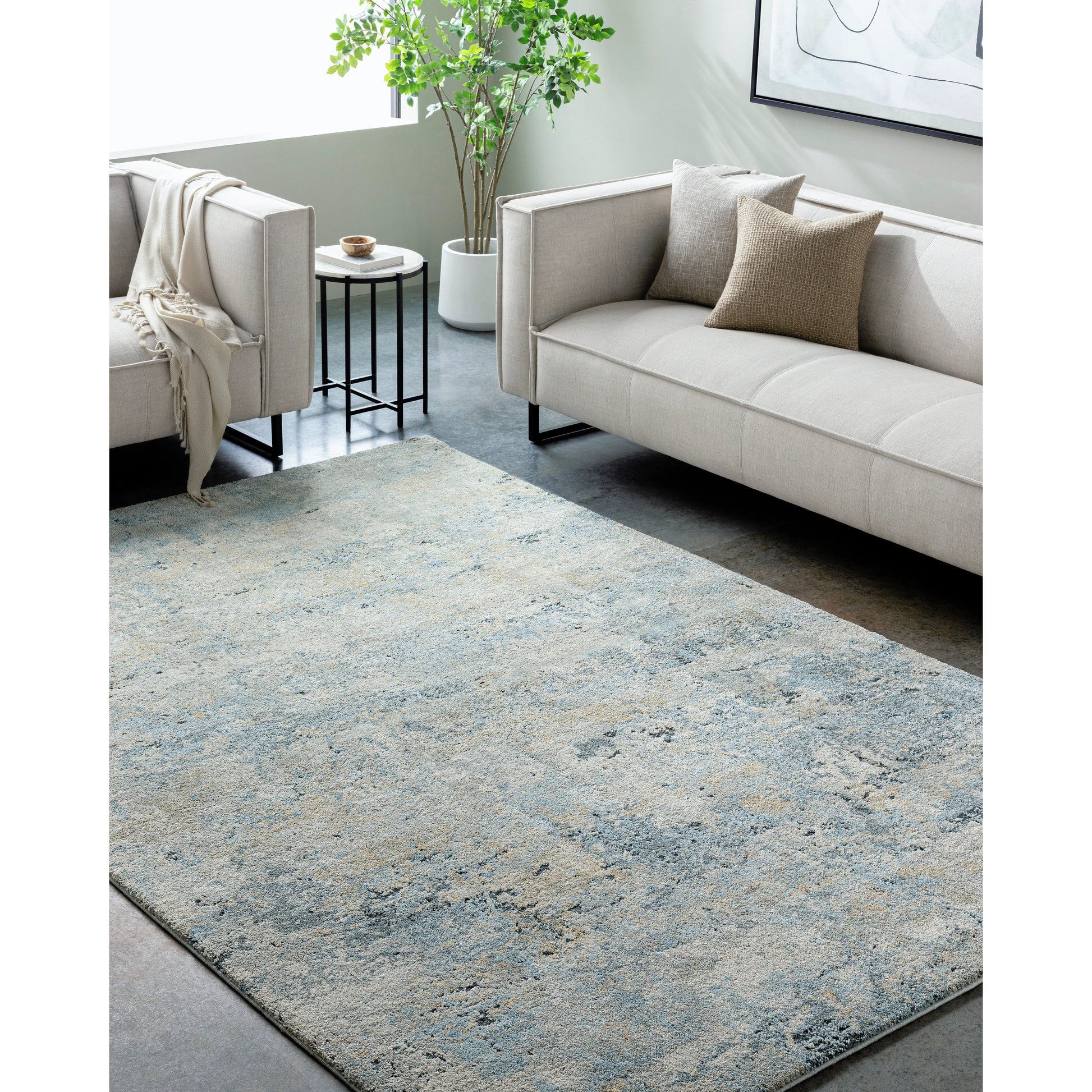 Avellino Rug - 528167 by Livabliss in light gray, light beige, pale blue, tan, deep teal, gray. Made from polypropylene, polyester in a unique style.
