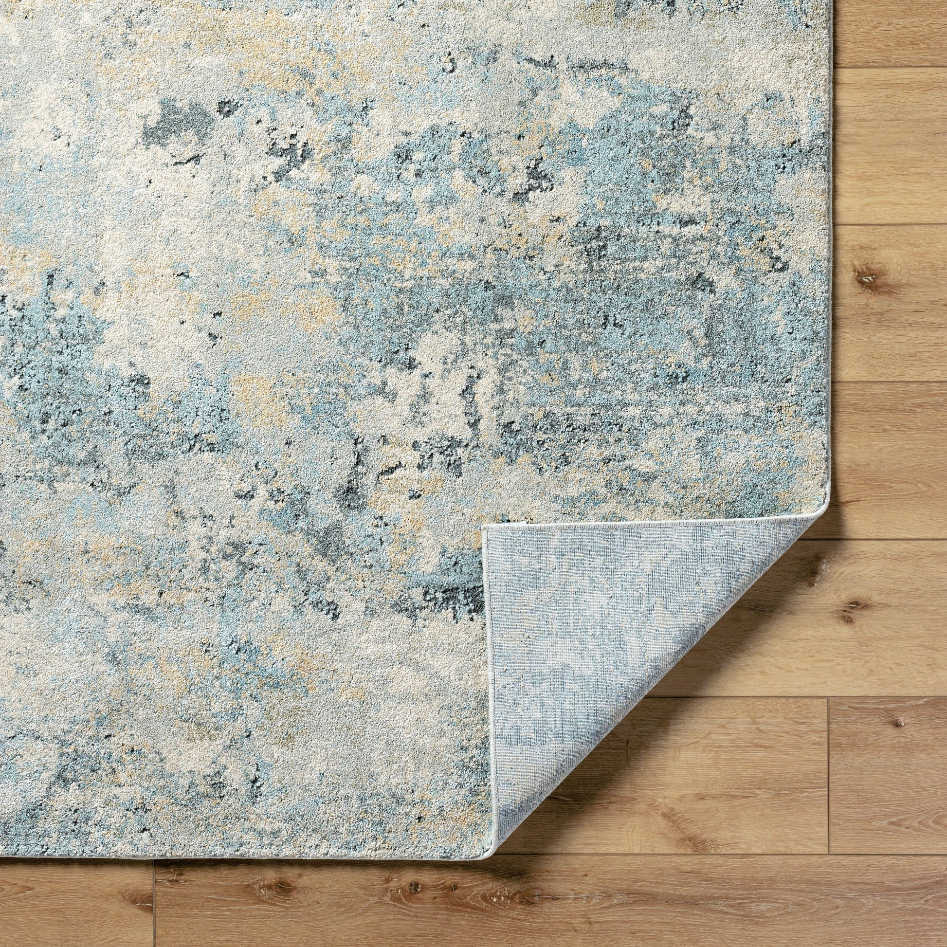 Avellino Rug - 528167 by Livabliss in light gray, light beige, pale blue, tan, deep teal, gray. Made from polypropylene, polyester in a unique style.