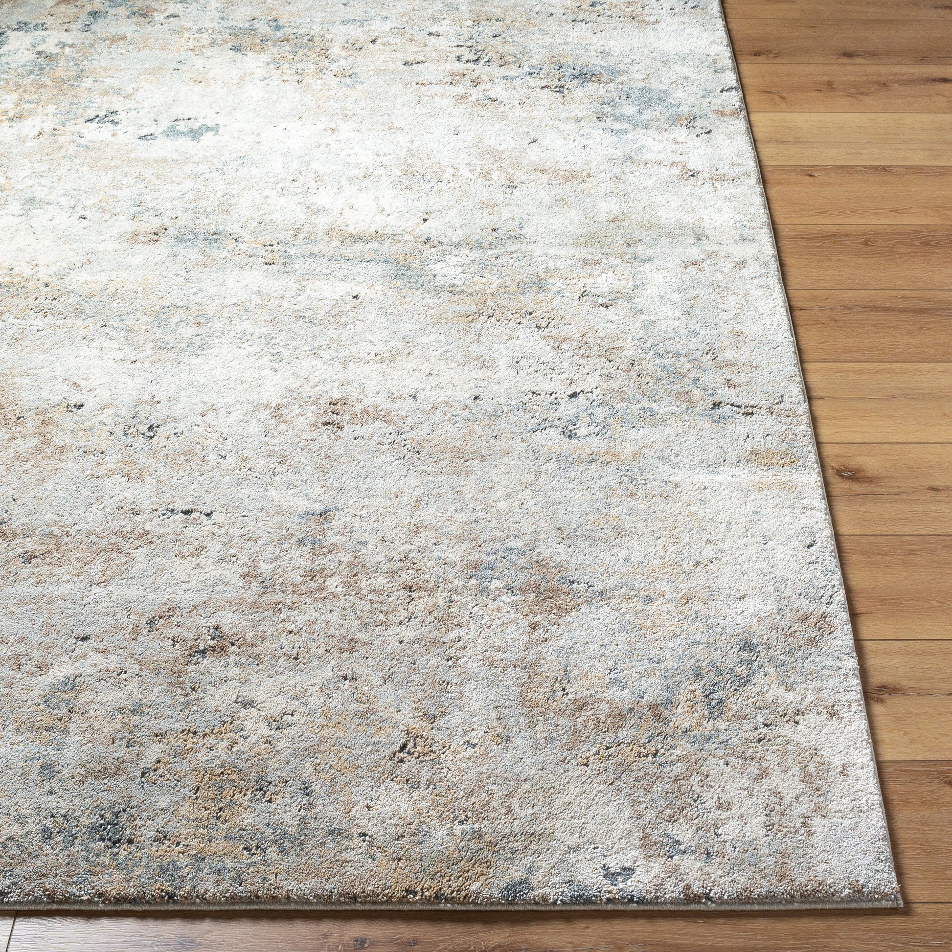 Avellino Rug - 529457 by Livabliss in light gray, light beige, deep teal, gray, tan. Made from face: 90% polypropylene, 10% polyester, warp: 100% cotton