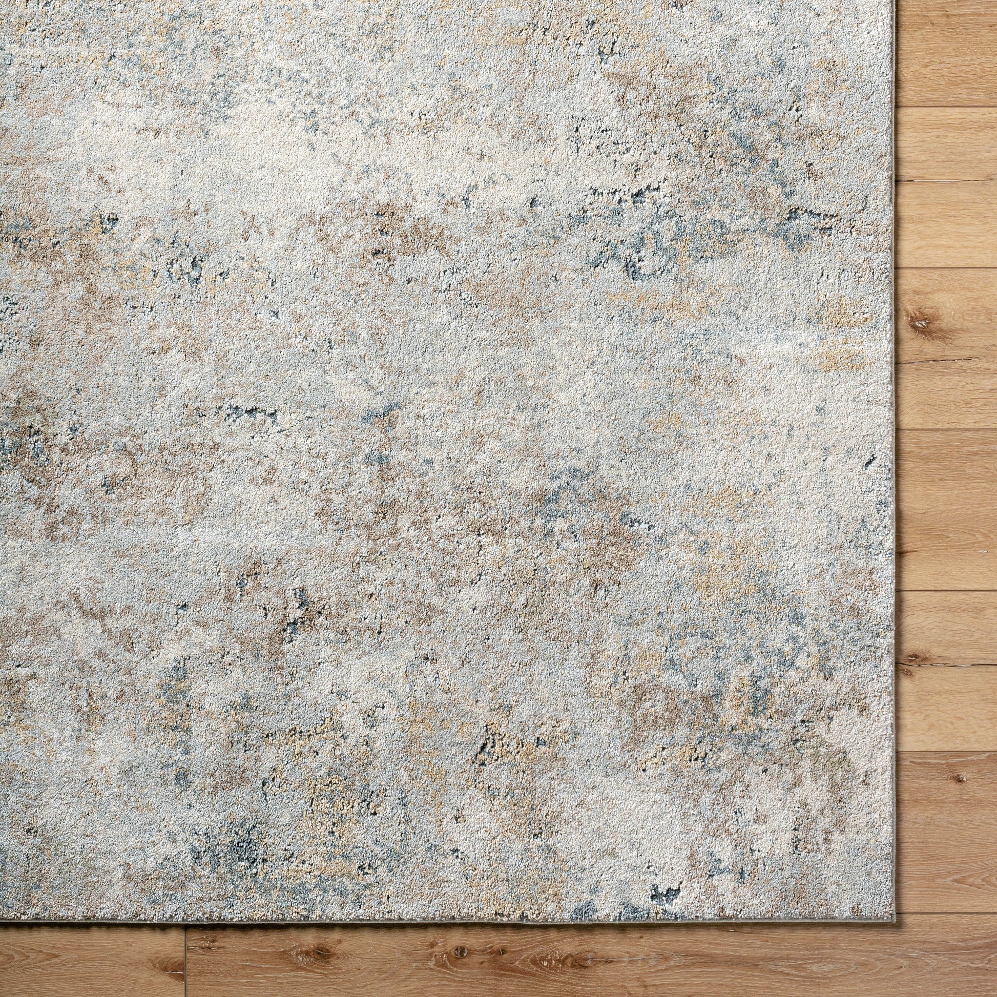 Avellino Rug - 529457 by Livabliss in light gray, light beige, deep teal, gray, tan. Made from face: 90% polypropylene, 10% polyester, warp: 100% cotton