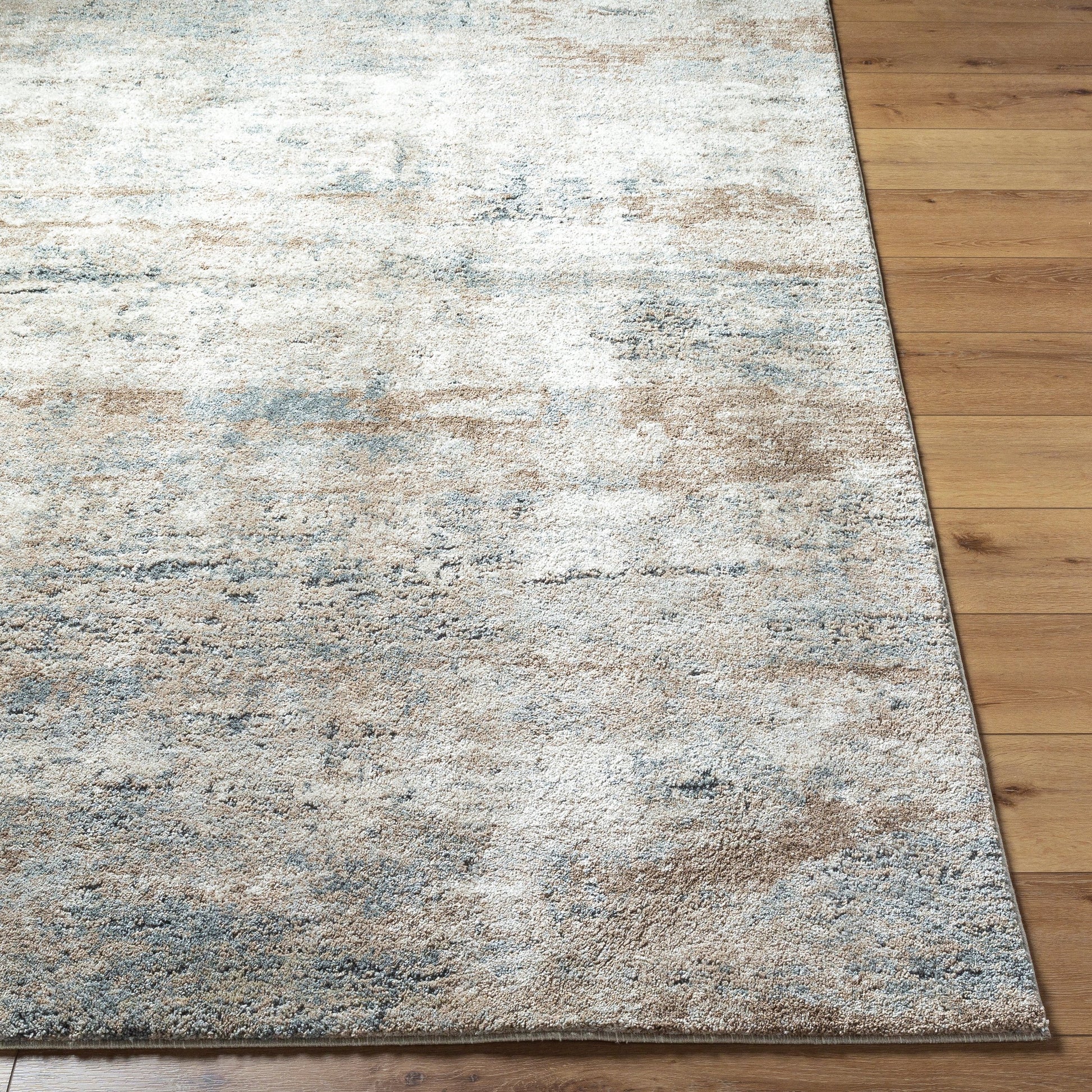Avellino Rug - 529522 by Livabliss in light beige, light gray, gray, tan, deep teal. Made from face: 90% polypropylene, 10% polyester, warp: 100% cotton