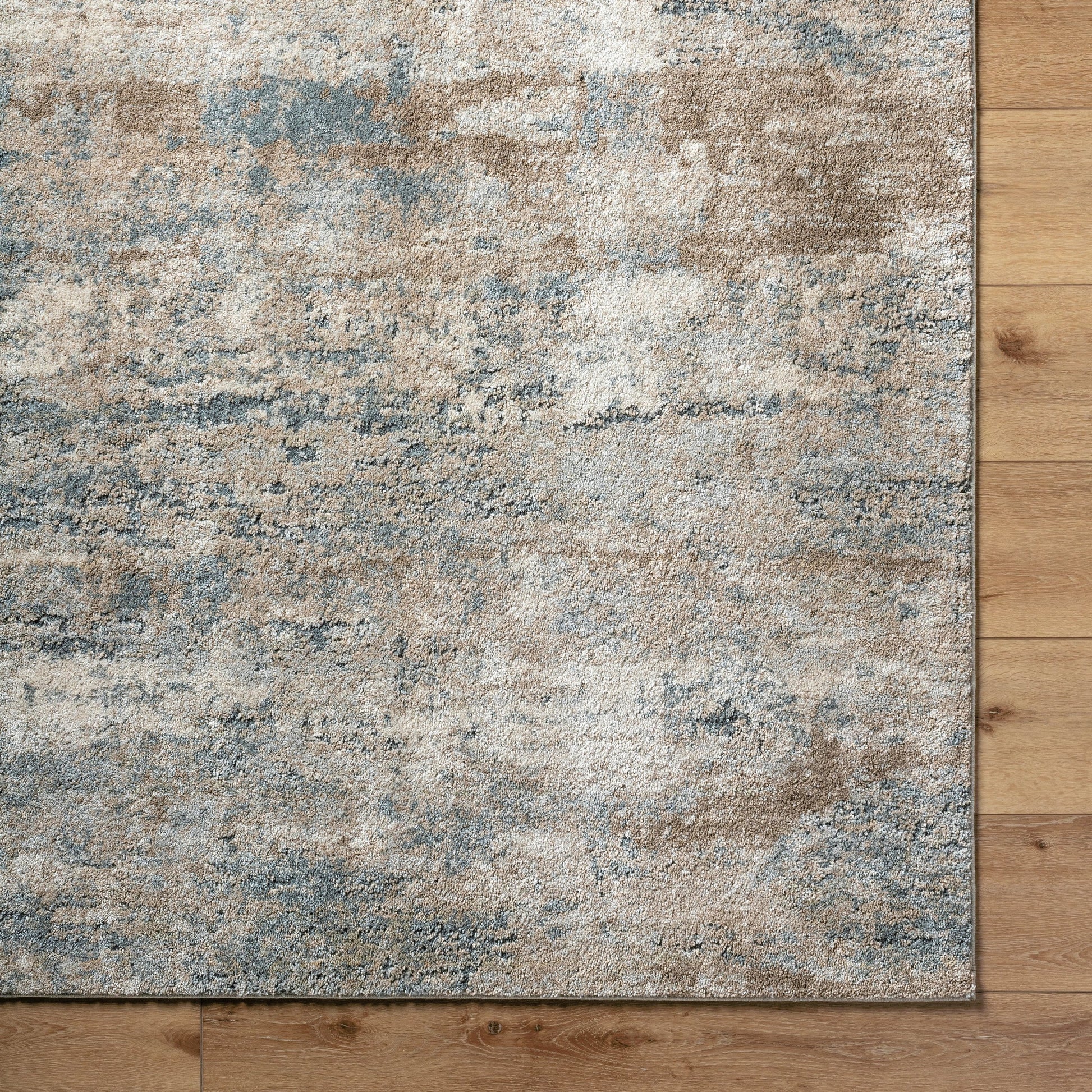 Avellino Rug - 529522 by Livabliss in light beige, light gray, gray, tan, deep teal. Made from face: 90% polypropylene, 10% polyester, warp: 100% cotton