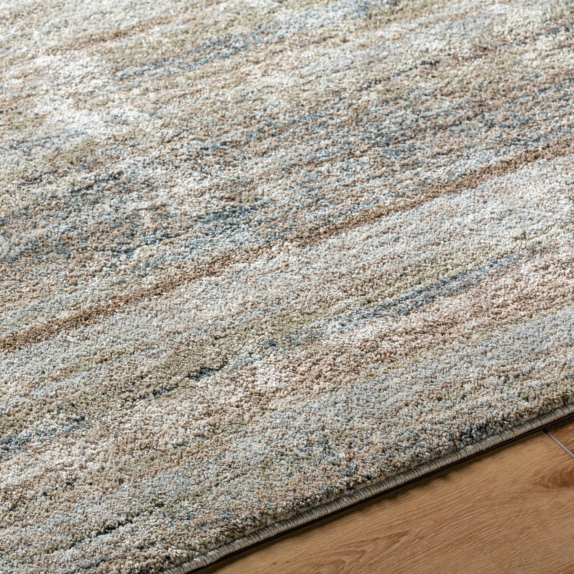 Avellino Rug by Livabliss in light gray, light beige, light olive, deep teal, tan. Made from polypropylene, polyester in a unique style.