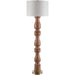 Alvimare Light Wood Accent Floor Lamp by Surya. Made from resin, iron, linen, polyester in a transitional style.