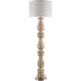 Alvimare Light Wood Accent Floor Lamp by Surya. Made from resin, iron, linen, polyester in a transitional style.