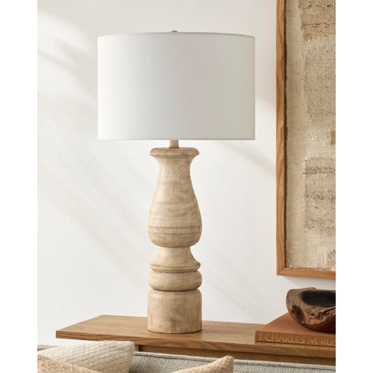 Alvimare Accent Table Lamp by Surya. Made from resin, linen, polyester in a unique style.