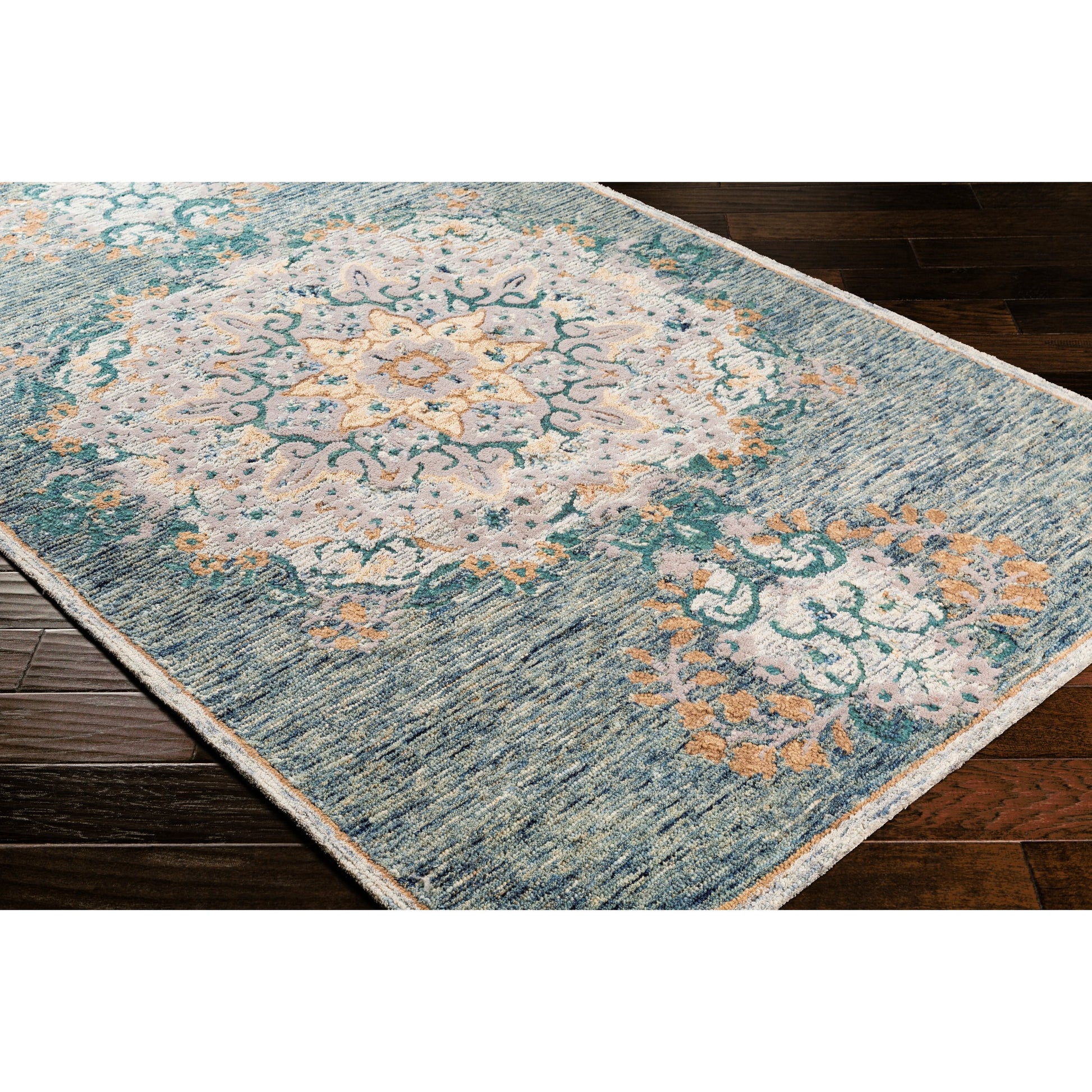 Avon Rug - 23572 by Surya in dark blue, sage, cream, tan, medium gray, beige. Made from 100% wool in a unique style.