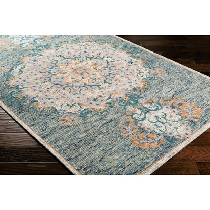 Avon Rug - 23572 by Surya in dark blue, sage, cream, tan, medium gray, beige. Made from 100% wool in a unique style.