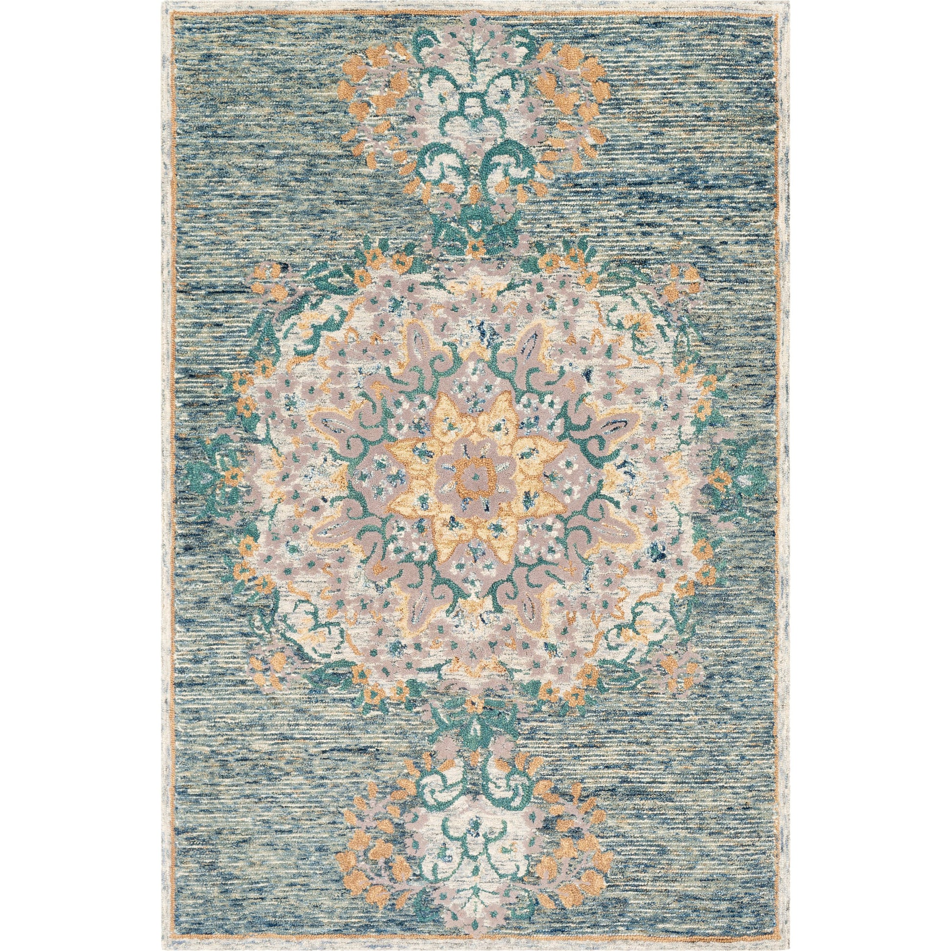 Avon Rug - 23572 by Surya in dark blue, sage, cream, tan, medium gray, beige. Made from 100% wool in a unique style.