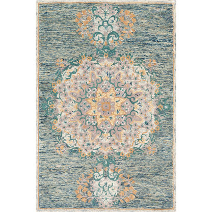 Avon Rug - 23572 by Surya in dark blue, sage, cream, tan, medium gray, beige. Made from 100% wool in a unique style.