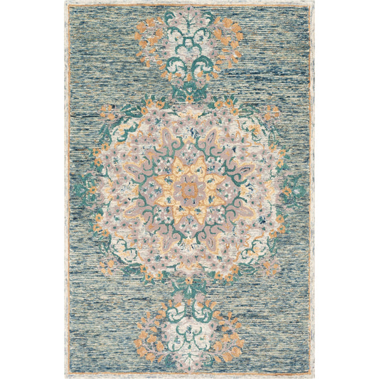 Avon Rug - 23572 by Surya in navy, sage, cream, khaki, taupe, teal. Made from 100% wool in a unique style.