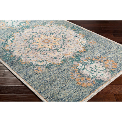 Avon Rug - 23572 by Surya in dark blue, sage, cream, tan, medium gray, beige. Made from 100% wool in a unique style.