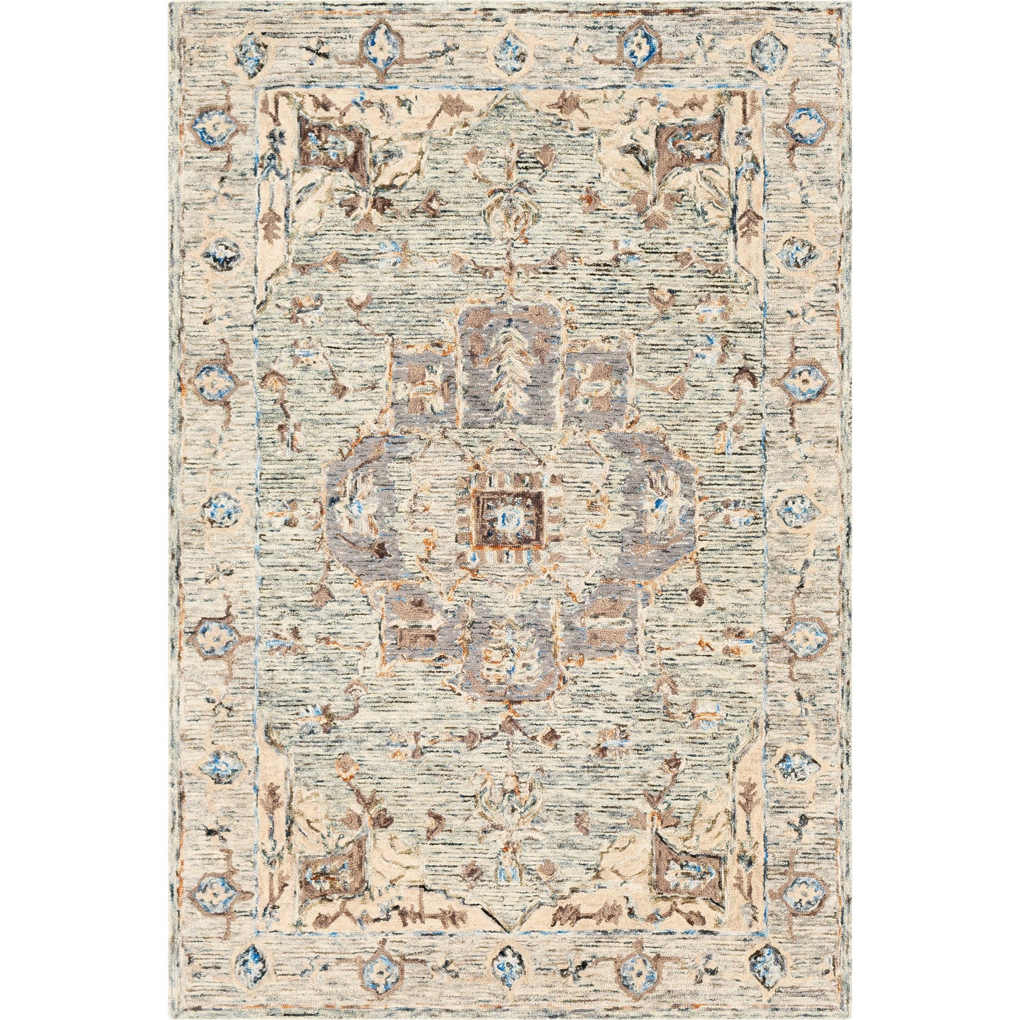 001 SR-754844,SR-754845,SR-754846,SR-754847 | Primary Silo | Avon Rug - 23573 by Surya in light sage, light beige, brown, olive, blue, camel. Made from 100% wool in a unique style.