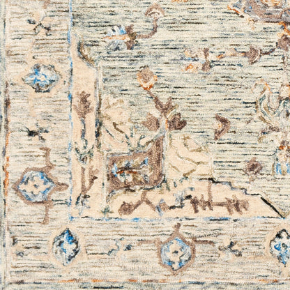 Avon Rug - 23573 by Surya in light sage, light beige, brown, olive, blue, camel. Made from 100% wool in a unique style.