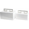 High Gloss White Lacquer Box with Silver Leaf Handle