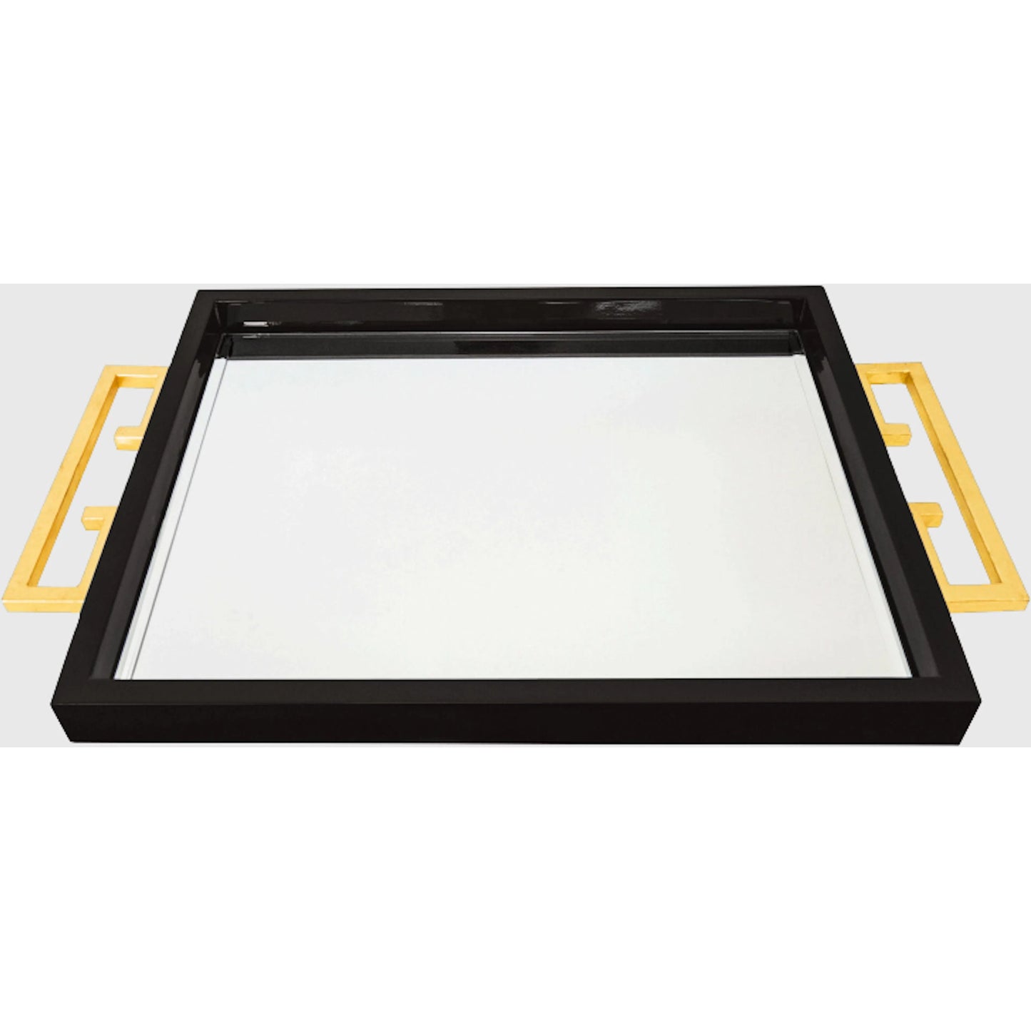 002 SI-2019319 | Additional Silo | Avondale Tray by Couture Lamps in high gloss black lacquer and gold leaf. Made from mdf, mirror, iron in a unique style.