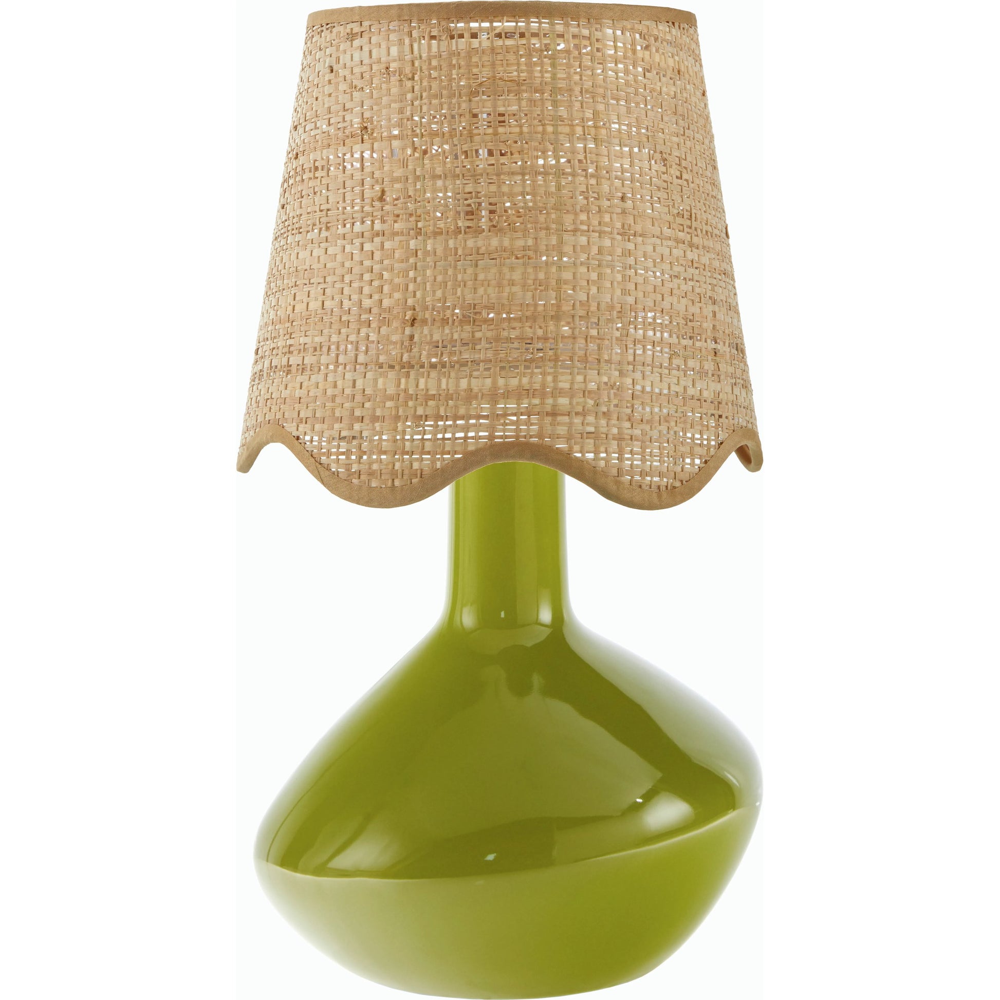 Aviara Table Lamp by Livabliss in high gloss. Made from ceramic, rattan, metal in a modern style.