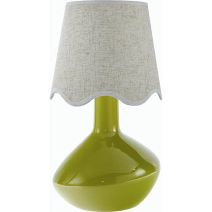Aviara Table Lamp with White Linen Shade by Livabliss in high gloss. Made from ceramic, rattan, metal in a modern style.
