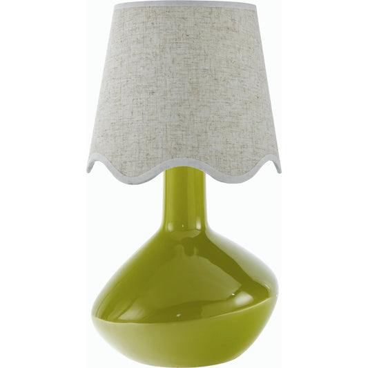 Aviara Table Lamp with White Linen Shade by Livabliss in high gloss. Made from ceramic, rattan, metal in a modern style.