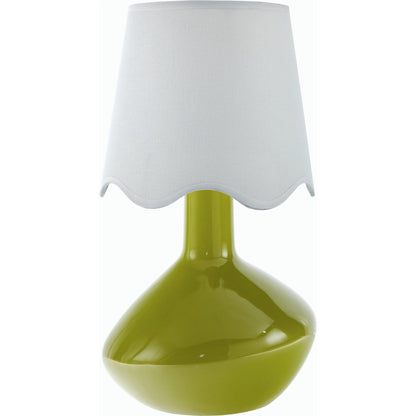 Aviara Table Lamp with White Rattan Shade by Livabliss in high gloss. Made from ceramic, rattan, metal in a modern style.