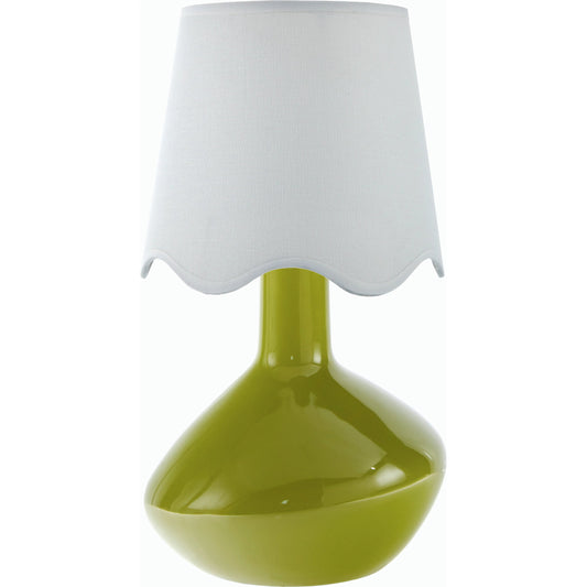 Aviara Table Lamp by Livabliss in high gloss. Made from ceramic, rattan, metal in a modern style.