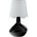 Aviara Table Lamp with White Rattan Shade by Livabliss in high gloss. Made from ceramic, rattan, metal in a modern style.