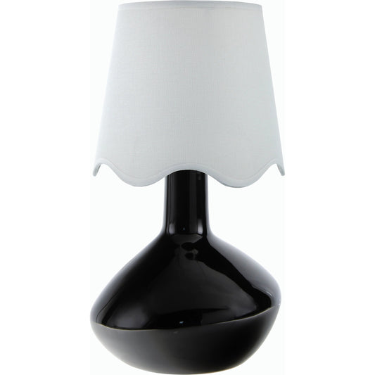 Aviara Table Lamp by Livabliss in high gloss. Made from ceramic, rattan, metal in a modern style.