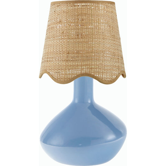 Aviara Table Lamp by Livabliss in high gloss. Made from ceramic, rattan, metal in a modern style.
