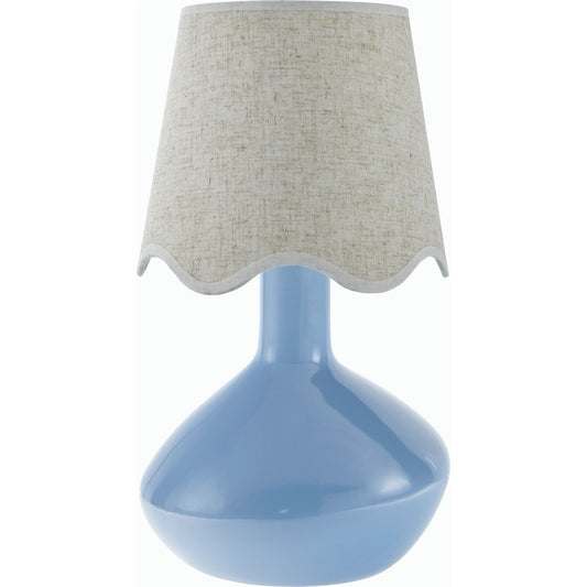 Aviara Table Lamp with White Linen Shade by Livabliss in high gloss. Made from ceramic, rattan, metal in a modern style.