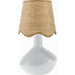 Aviara Table Lamp by Livabliss in high gloss. Made from ceramic, rattan, metal in a modern style.