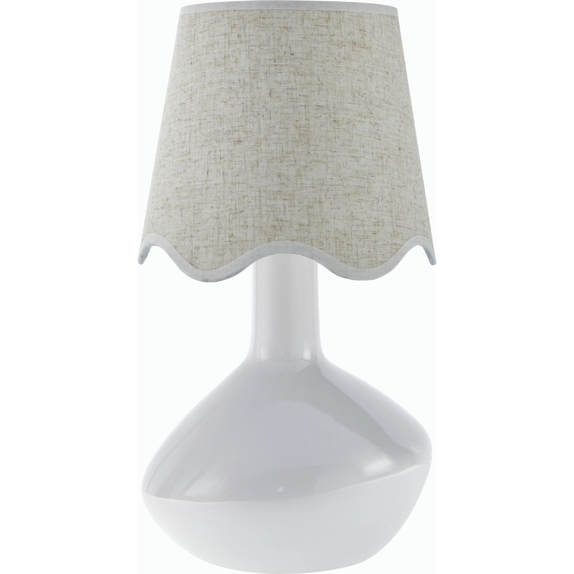 Aviara Table Lamp with White Linen Shade by Livabliss in high gloss. Made from ceramic, rattan, metal in a modern style.