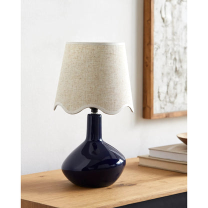 Aviara Table Lamp by Livabliss in high gloss. Made from ceramic, rattan, metal in a modern style.