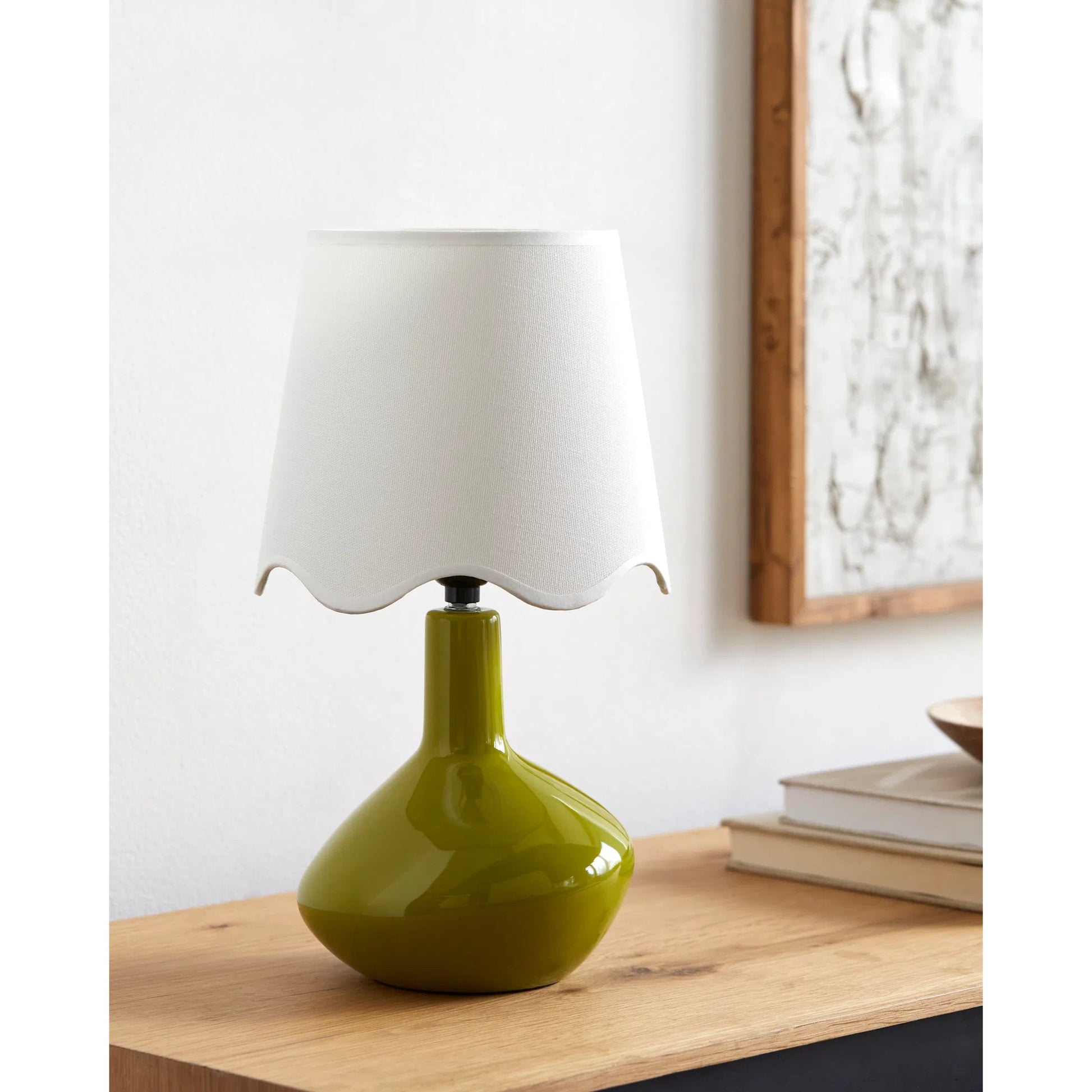 Aviara Table Lamp with White Rattan Shade by Livabliss in high gloss. Made from ceramic, rattan, metal in a modern style.