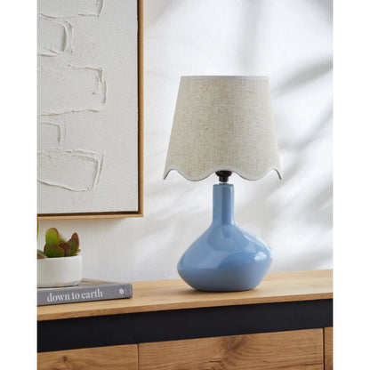 Aviara Table Lamp by Livabliss in high gloss. Made from ceramic, rattan, metal in a modern style.