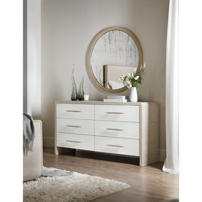 Cascade Mirror by Hooker Furniture in terrain. Made from oak veneers in a cottage & farmhouse style.