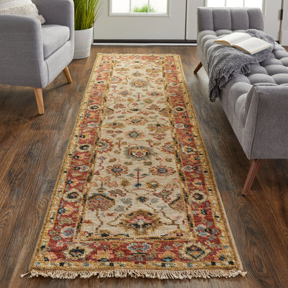 Carrington Traditional Oriental Rug - 6805F by Feizy in ivory, red, blue. Made from wool in a unique style.