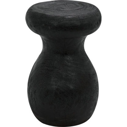 Samson Stool/Side Table by Noir in black burnt fiber cement. Made from fiber cement in a transitional style.