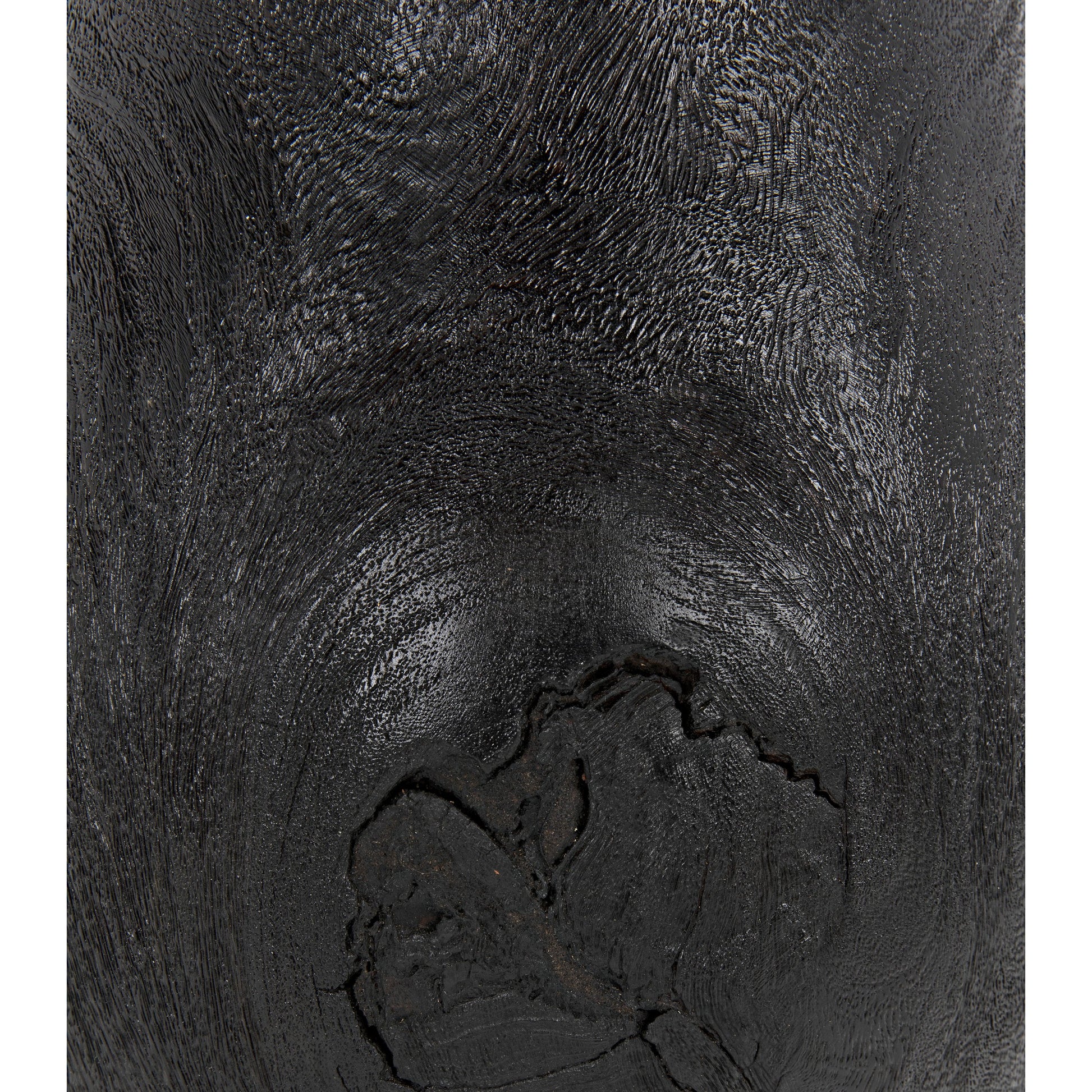 Samson Stool/Side Table by Noir in black burnt fiber cement. Made from fiber cement in a transitional style.