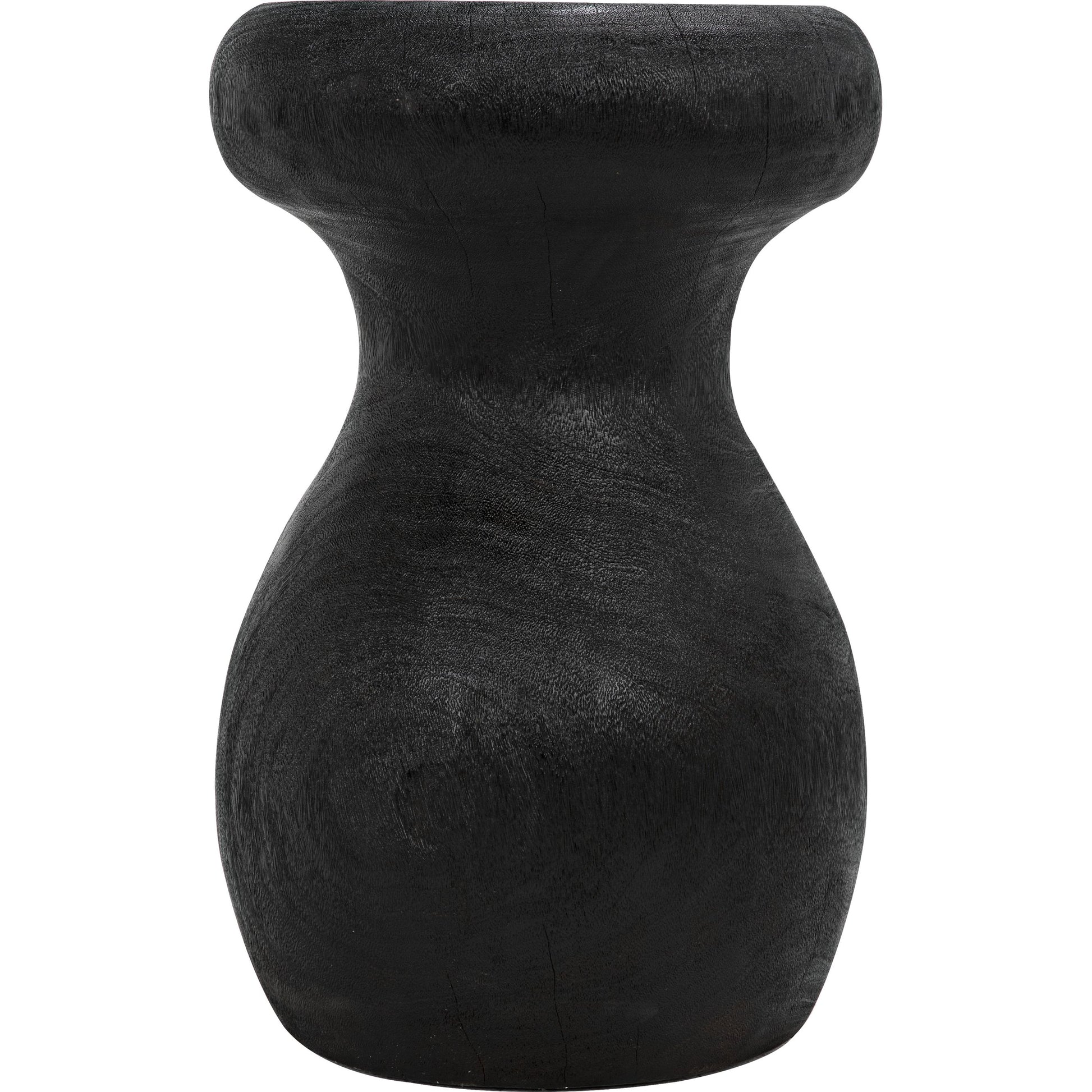Samson Stool/Side Table by Noir in black burnt fiber cement. Made from fiber cement in a transitional style.