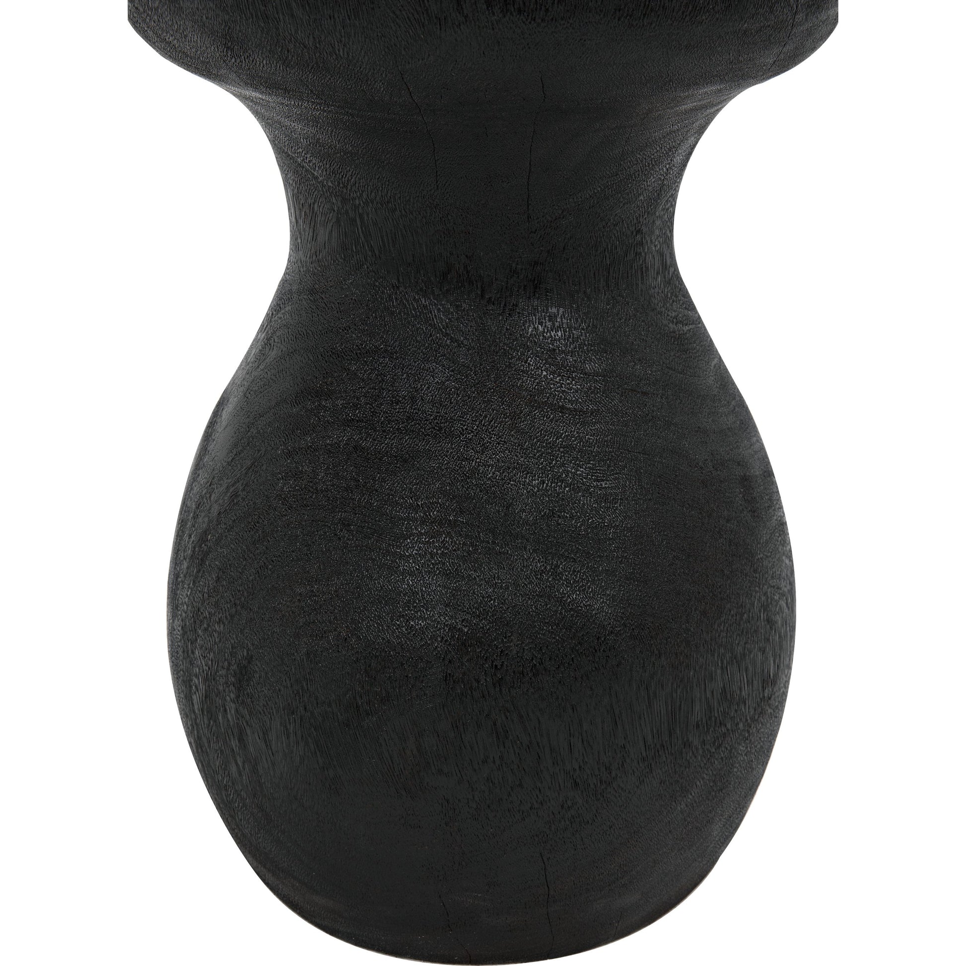 Samson Stool/Side Table by Noir in black burnt fiber cement. Made from fiber cement in a transitional style.